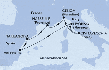 MSC Fantasia itinerario